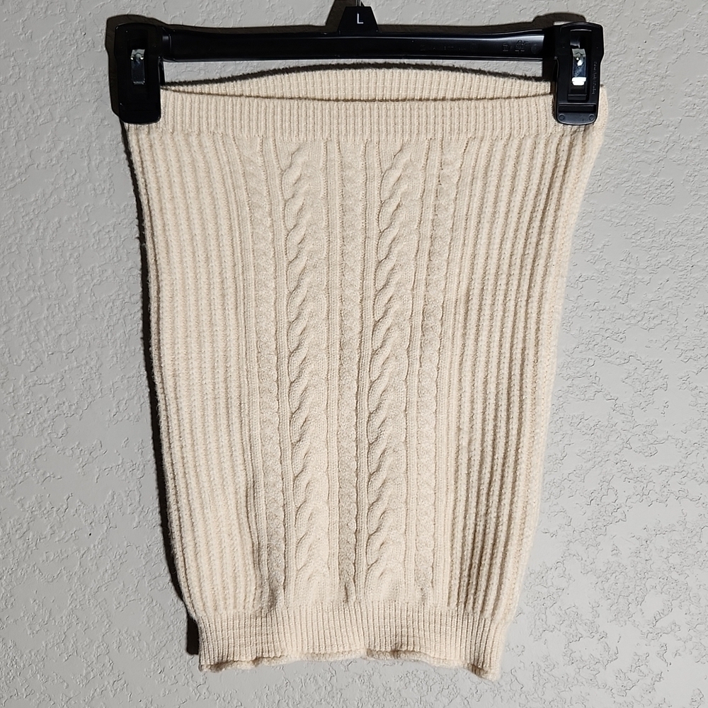 Shein Shirt Womens Size S Tube Top Cable Knit Sweater Off White